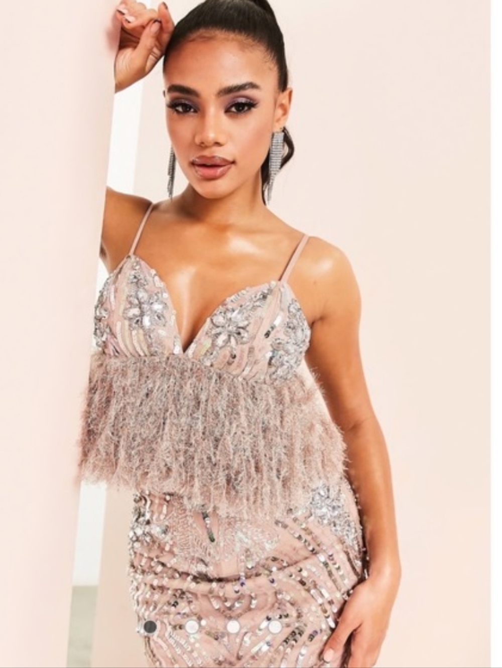 Asos Lux Label Sequin beaded Top